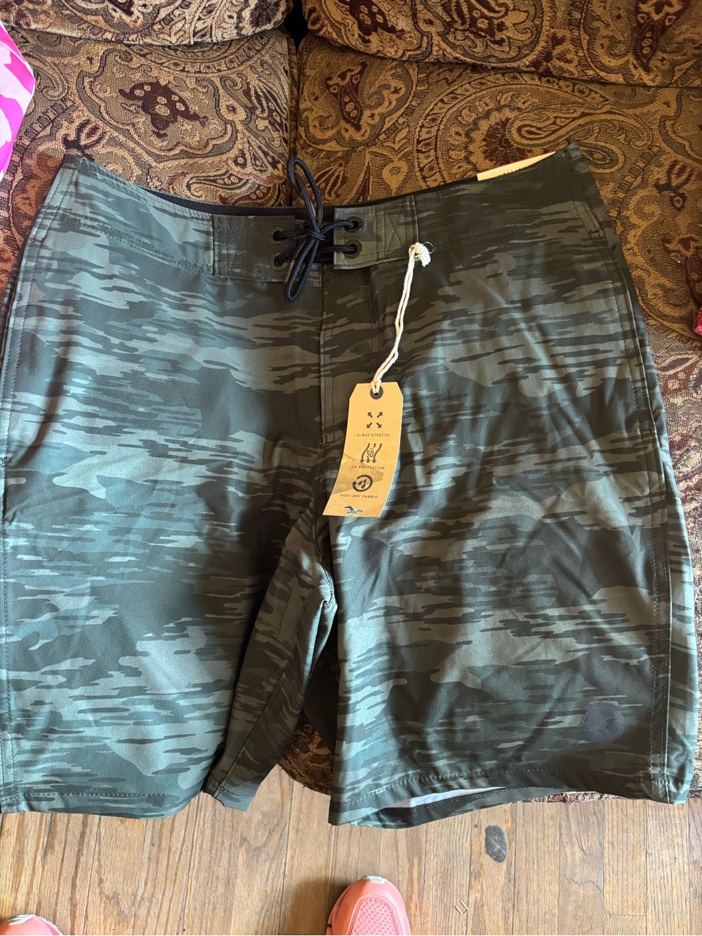 Hollister Green Camo Swim Board Shorts